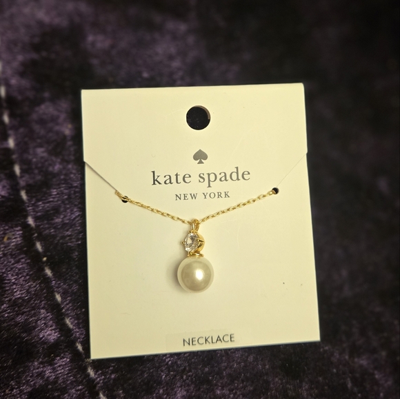 Kate Spade Pearl Mini Pendant | Cubic Zirconia | New with Tag - Picture 3 of 3